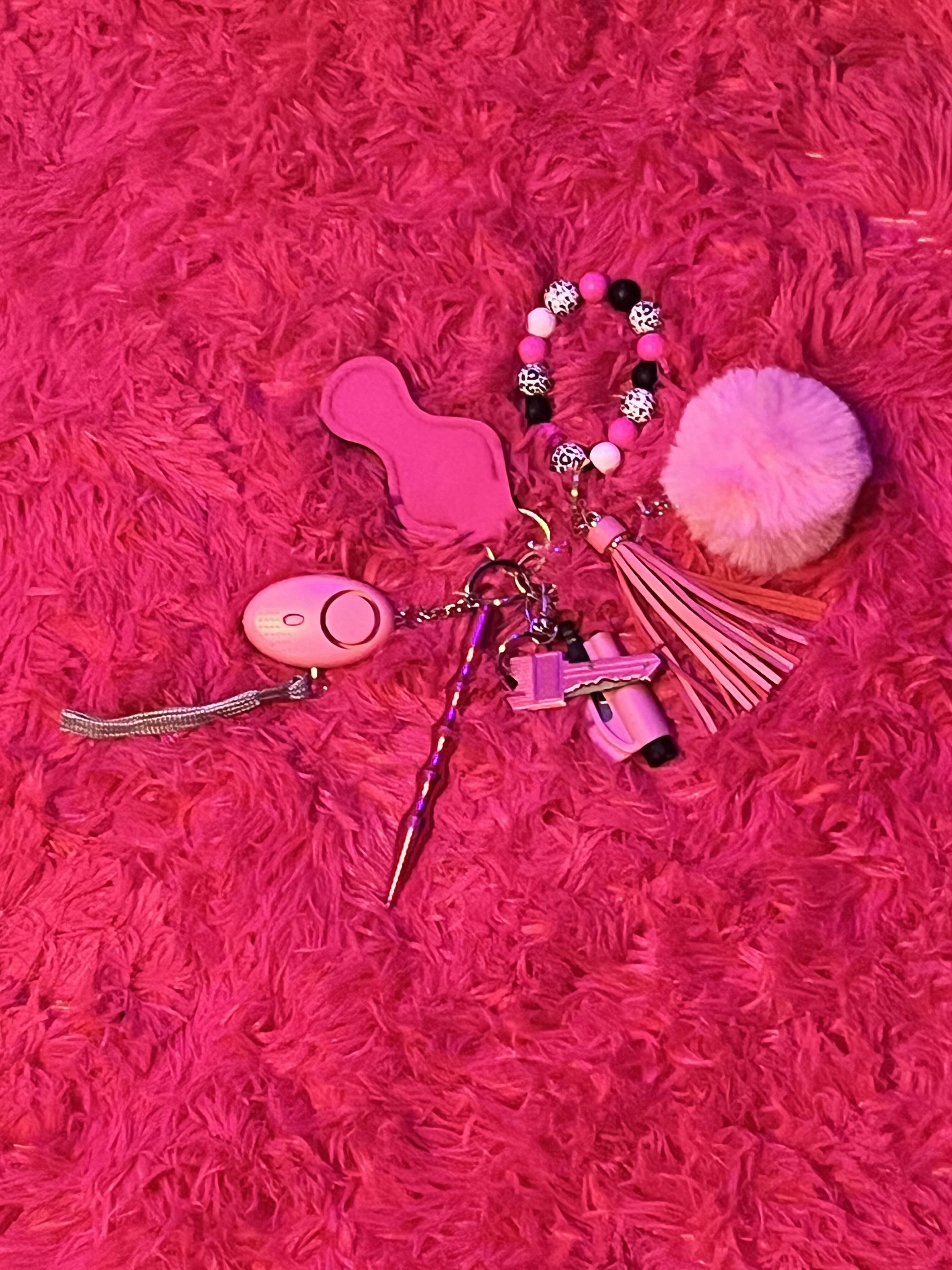 Bubble gum pink keychain