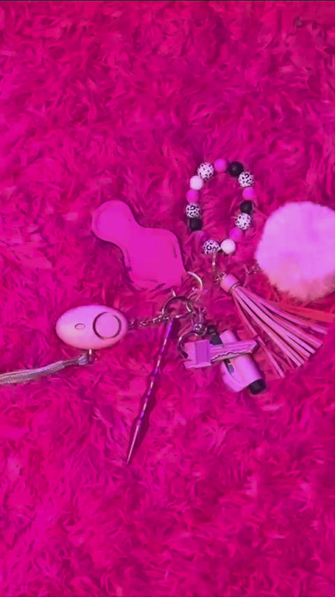 Bubble gum pink keychain